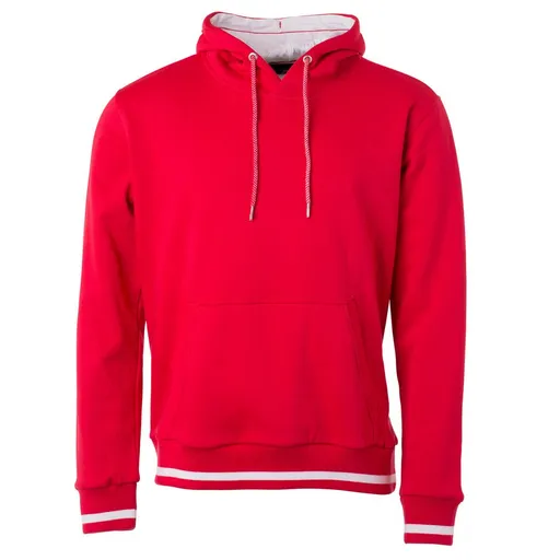James & Nicholson (Daiber) Pánska mikina s kapucňou Club JN778 - Červená / biela | L