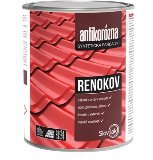 RENOKOV 2v1 - Antikorózna farba na strechy 10 kg 0230 - hnedá