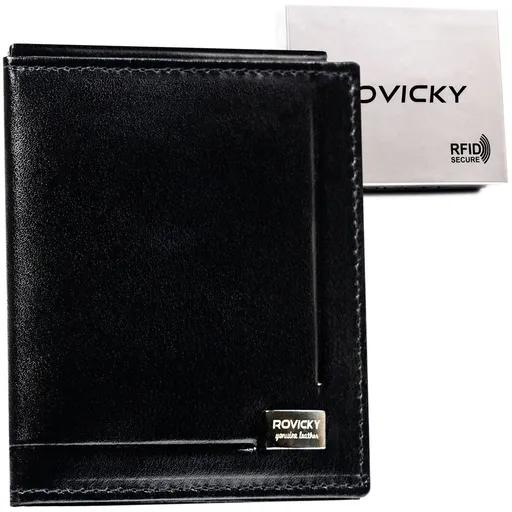 Pánske puzdro na bankovky z pravej kože v čiernej farbe - Rovicky