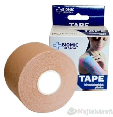 BIOMIC TAPE Kineziologická tejpovacia páska telová 5cm x 5m 1ks