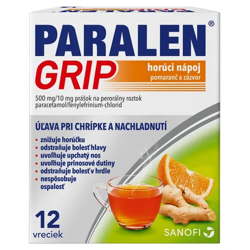 PARALEN Grip horúci nápoj pomaranč a zázvor 12 vrecúšok