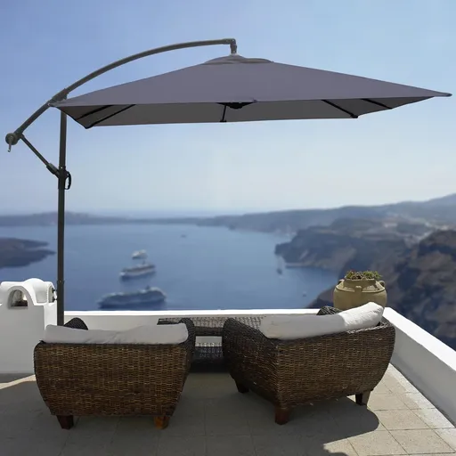 Haushalt international Hliníkový boční slunečník – antracit, UV 50+