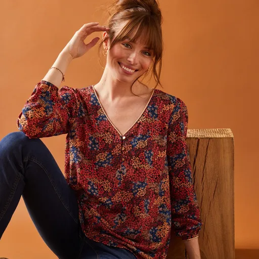 Blúzka s potlačou kvetín