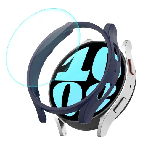 ENKAY PC FULL COVER Plastový kryt so sklom pre Samsung Galaxy Watch6 40mm modrý