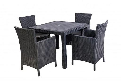 DEOKORK Záhradná zostava z umelého ratanu HAVANA MINI 1+4 (antracit)