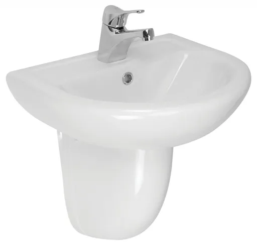 OLSEN SPA - Nástenné umývadlo COMPACT 60 - Polostĺp k umývadlu - Vrátane, Stĺp k umývadlu - Bez stĺpa OLKGKO05LVB01 + OLKGLI02AYK00