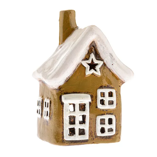 Keramický svietnik na sviečku Domček, 14 cm, 14 cm