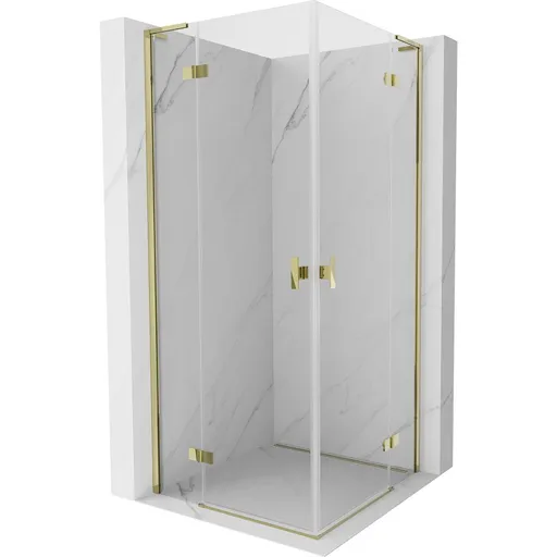 MEXEN/S - Mist-H L Duo sprchovací kút dvere krídlové 85 x 85, transparent, zlato 8A5L-085L-085P-50-00