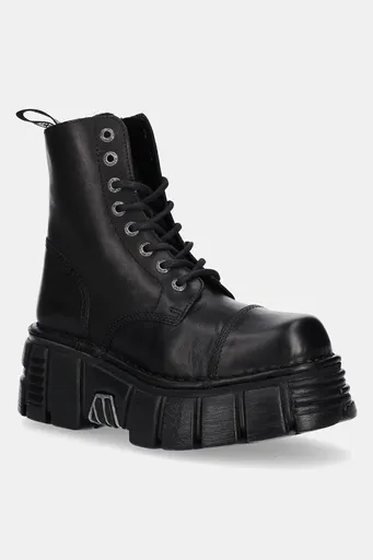 Kožené čižmy New Rock Crust Negro, Tower Negro + Lateral