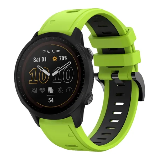 SPORTY Vymeniteľný silikónový remienok Garmin Forerunner 955 LIME GREEN-BLACK