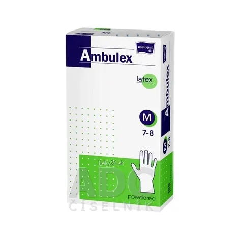 Ambulex rukavice LATEX M nesterilne 100ks