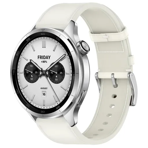 LEATHER Kožený remienok pre Xiaomi Watch S4 biely