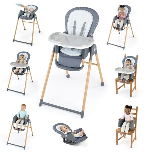 INGENUITY Stolička jedálenská Deluxe 7v1 Proper Positioner™ Chambray 0m+ do 23 kg