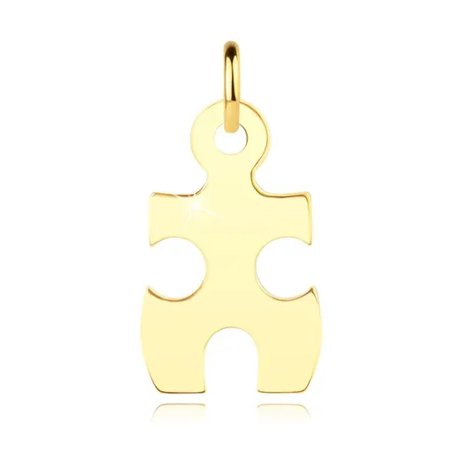 Zlatý 14K prívesok - puzzle diel s výrezmi