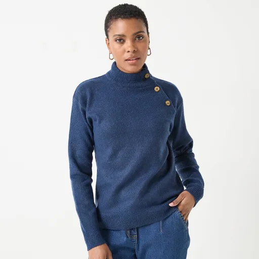 Pulóver s gombíkmi a stojačikom