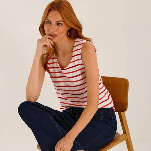 Prúžkovaný top so širokými ramienkami