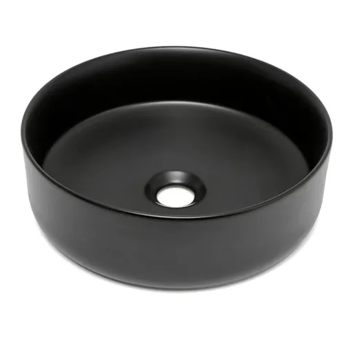 Umývadlo na dosku SAT Mood 36x36 cm černá matná bez otvoru pre batériu, bez prepadu SATM3636BKM