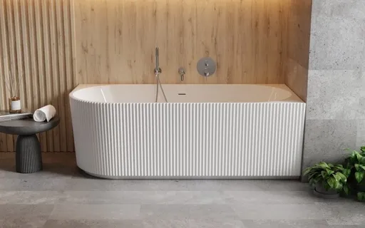 BESCO - Voľne stojaca vaňa DENAYA biela, sifón so štrbinovým prepadom - Farba - Biela, Farba sifónu - Zlatá, Rozmer vane - 170 × 78 cm, Spôsob prevedenia - Pravé VANDENA170PZ