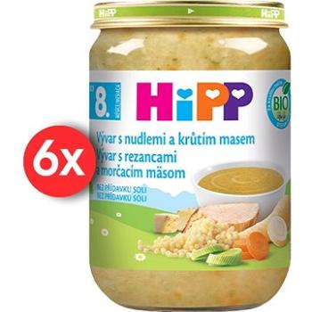 HiPP BIO Vývar s rezancami a morčacím mäsom - 6x 190g (4062300436312)