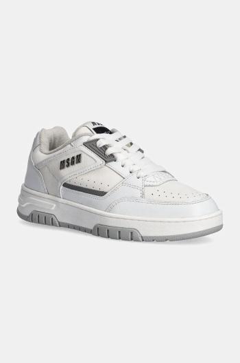 Kožené tenisky MSGM biela farba, 3741MDS604 886