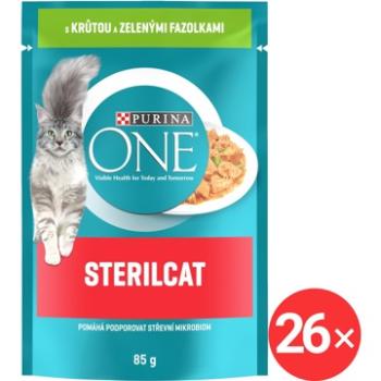 Purina One Indoor mini filetky s tuniakom a zelenými fazuľkami v šťave 26×  85 g (7613287902962)