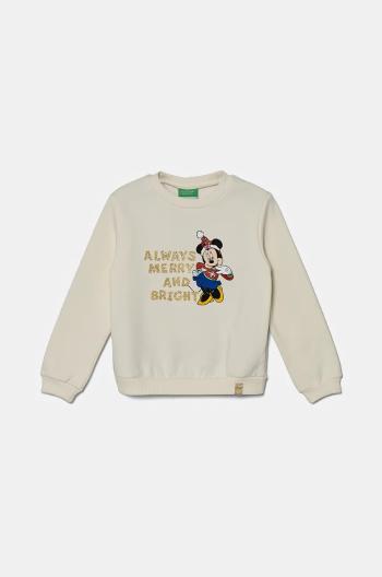 Detská mikina United Colors of Benetton x Disney béžová farba, s potlačou, 3J73G10GO