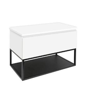 Kúpeľňová skrinka s krycou doskou SAT B-Way 79x57x45 cm biela lesk BWAY80WDESK