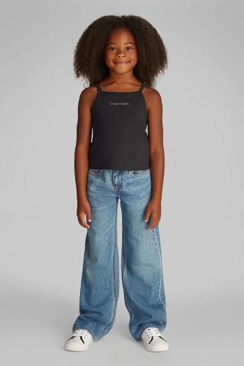 Detský bavlnený top Calvin Klein Jeans čierna farba, IG0IG02868