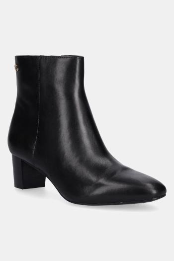 Kožené členkové topánky Lauren Ralph Lauren Demi čierna farba, na podpätku, 802967842001