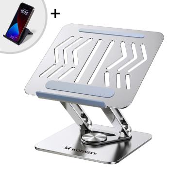WOZINSKY WRS-CPY84SS Stojan na noteboook / tablet + stojan na mobil SILVER