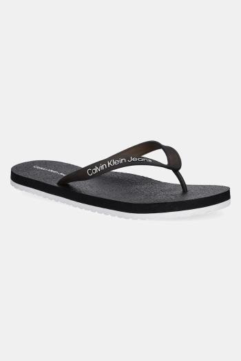 Šľapky Calvin Klein Jeans THONG+ TPU čierna farba, YM0YM01265