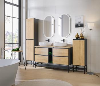 ArtCom Kúpeľňový komplet MONAKO GREY OAK 140