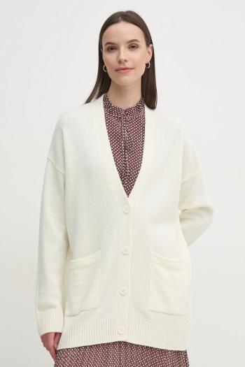 Vlnený kardigán Sisley béžová farba, tenký, 122NM602E