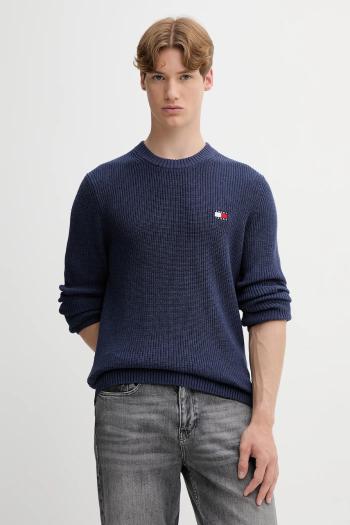 Bavlnený sveter Tommy Jeans tmavomodrá farba, DM0DM21652