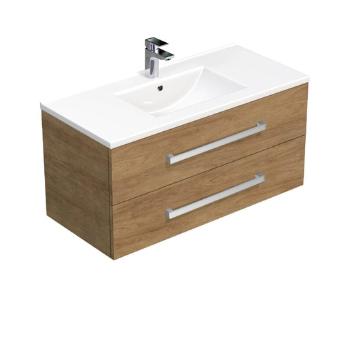 Kúpeľňová skrinka s umývadlom SAT Cube Way 100x53x46 cm Hickory dub CUBE461002DHMOD