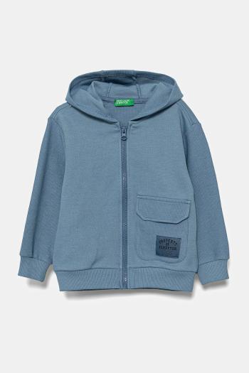 Detská bavlnená mikina United Colors of Benetton s kapucňou, s nášivkou, 3T31G503Q