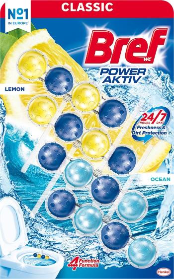 WC golyó BREF Power Aktiv Lemon & Ocean 4× 50 g