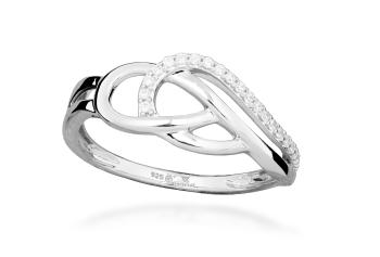 Silver Cat Elegantný strieborný prsteň s kubickými zirkónmi SC547 54 mm
