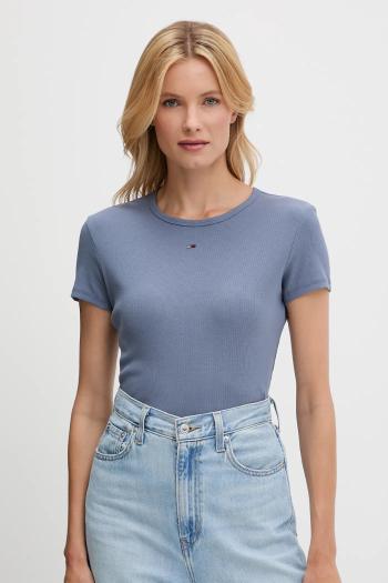 Tričko Tommy Jeans dámske, béžová farba, DW0DW17383
