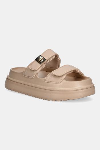 Šľapky Steve Madden Bigschmona-J béžová farba, na platforme, SM11003858