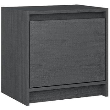 SHUMEE Nočný stolík sivý 40 × 30,5 × 40 cm masívne borovicové drevo, 808117