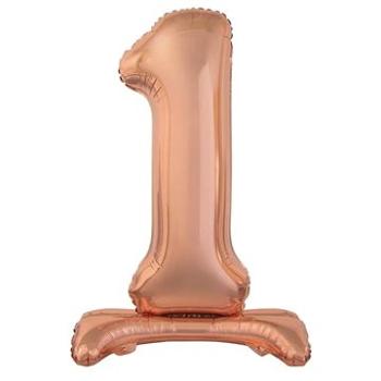 Balón fóliový číslica ružovo zlatá/rose gold na podstavci, 74 cm – 1 (5902973143287)