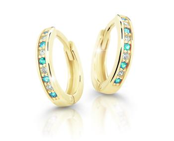 Cutie Jewellery Pôvabné kruhové náušnice zo žltého zlata C3342-80-X-1 svetlozelená