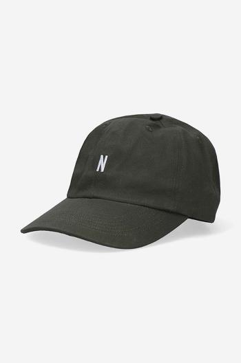 Bavlnená šiltovka Norse Projects Twill Sports Cap N80.0001.8109, zelená farba, jednofarebná