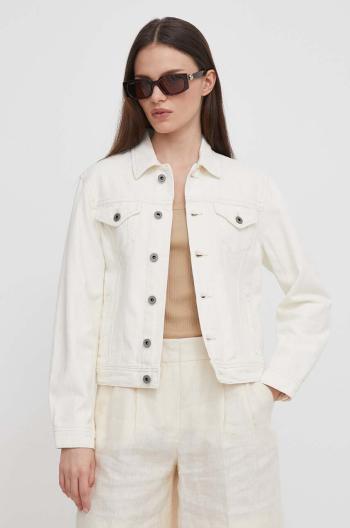 Rifľová bunda Pepe Jeans REGULAR JACKET dámska, béžová farba, prechodná, PL402391TB7