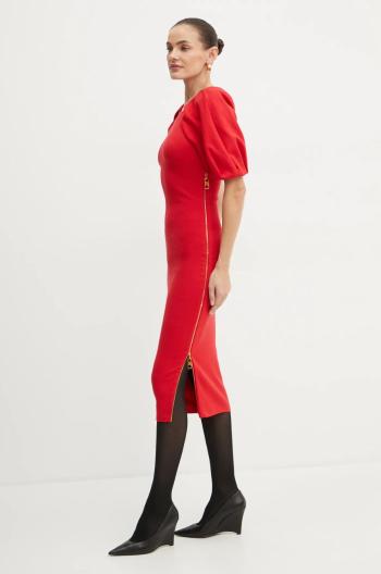 Šaty Elisabetta Franchi červená farba, midi, priliehavá, AM22M47E2