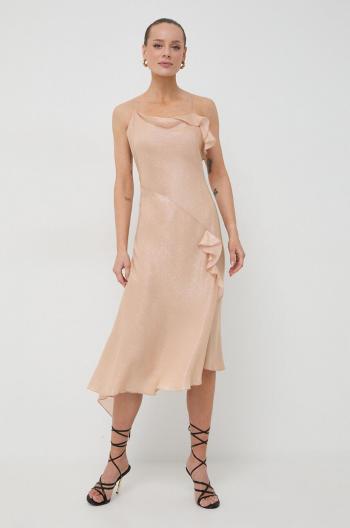 Šaty Victoria Beckham oranžová farba, midi, áčkový strih, 1124WDR005220A