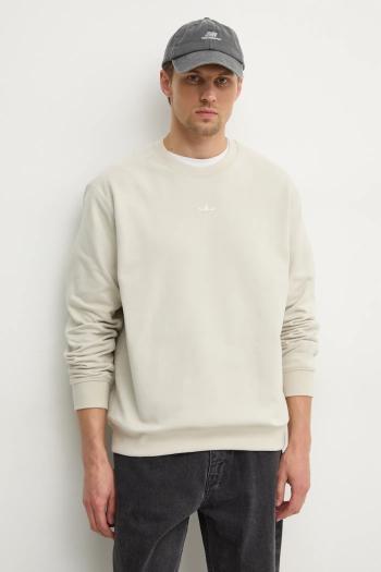 Bavlnená mikina adidas Originals Essential pánska, béžová farba, jednofarebná, JD3304