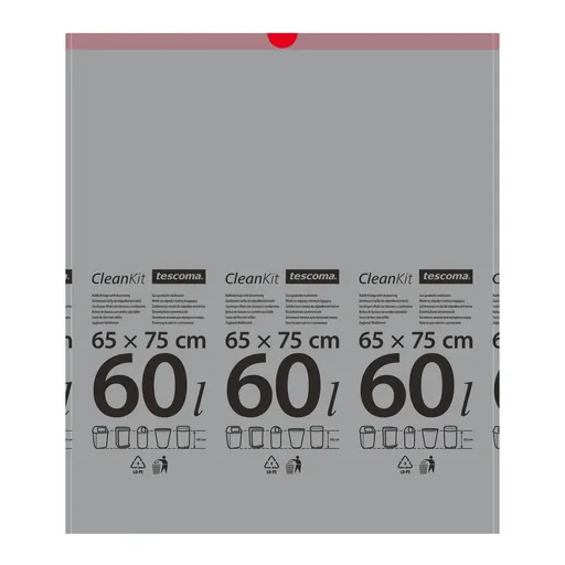 Zaťahovacie vrecká do odpadkových košov CLEAN KIT 60 l, 15 ks