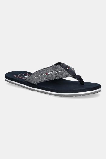 Šľapky Tommy Hilfiger CHAMBRAY BEACH SANDAL pánske, tmavomodrá farba, FM0FM05570